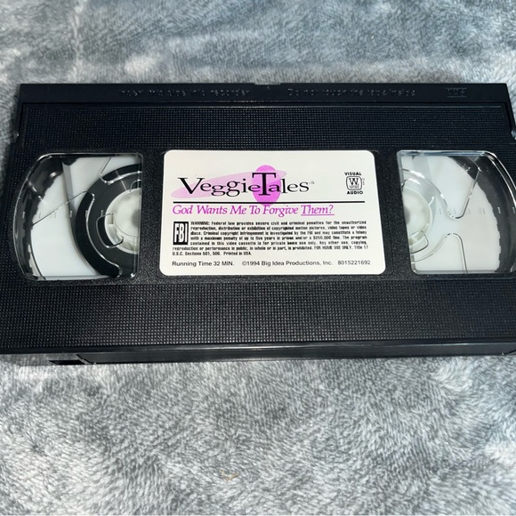 Veggie tales god wants me to forgive them vhs - Picture 3 of 3